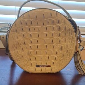 Brahmin Light Blue/GrayCroc-Embossed Crossbody Bag